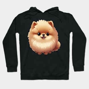 cute pomeranian dog pet portrait vector illustration Hoodie